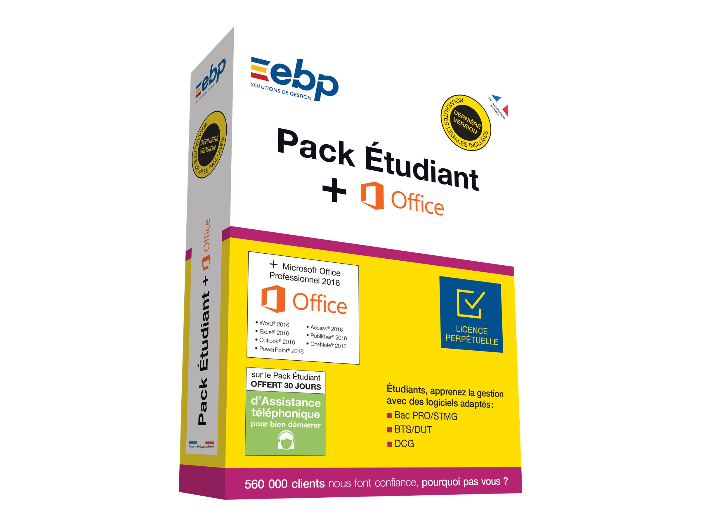 EBP Pack Etudiant  dernière version  1 licence  avec Microsoft