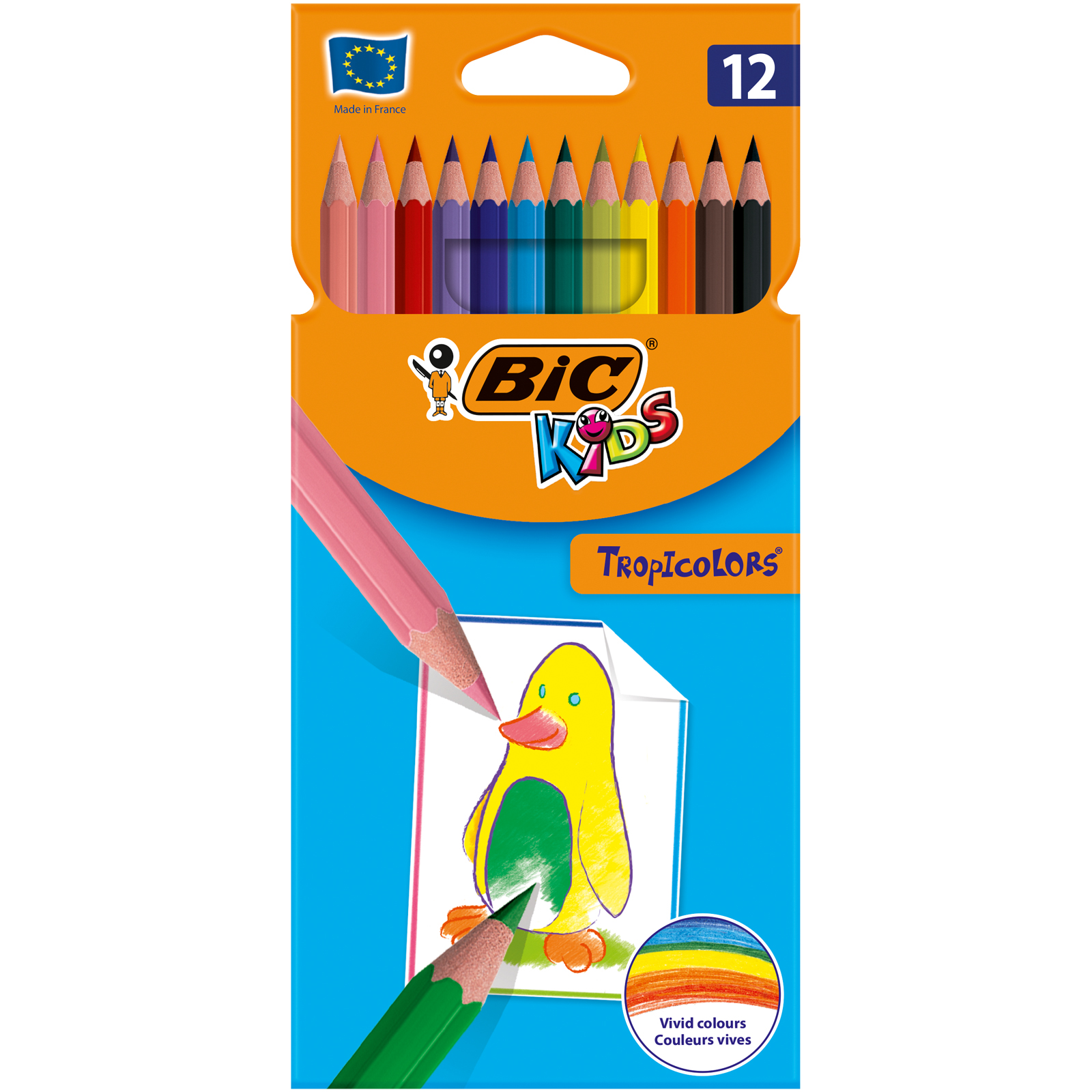 Boite De Crayon De Couleur Bic BIC KiDS Tropicolors 2 - 12 Crayons de couleur Pas Cher | Bureau Vallée