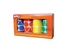 Apli - 4 rouleaux gommettes multiformes - coloris assortis