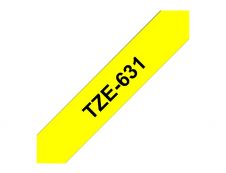 Brother TZe631 - Ruban d'étiquettes auto-adhésives - 1 rouleau (12 mm x 8 m) - fond jaune écriture noire 
