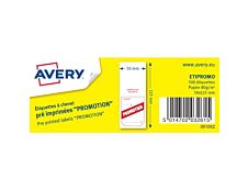 Avery -  500 étiquettes à cheval pré-imprimées Promotion - 50 x 125 mm - Blanc/Rouge