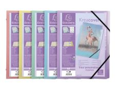 Exacompta Kreacover Pastel - dossier de classement de présentation - pour A4 - capacité : 250 feuilles - à onglets - disponible en différents coloris