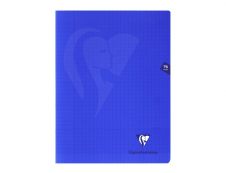Clairefontaine Mimesys - Cahier polypro 24 x 32 cm - 96 pages - grands carreaux (Seyes) - bleu marine