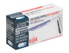 GPV Secure - 100 Enveloppes DL+ 112 x 225 mm - 90 gr - sans fenêtre - blanc - autocollante