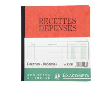 Exacompta - Registre des recettes/dépenses - 21 x 19 cm - 80 pages