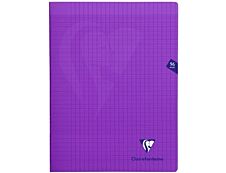 Clairefontaine Mimesys - Cahier polypro 24 x 32 cm - 96 pages - grands carreaux (Seyes) - violet