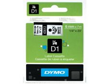 Dymo D1 - Ruban d'étiquettes auto-adhésives - 1 rouleau (6 mm x 7 m) - fond blanc écriture noire 