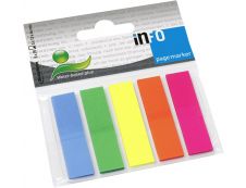 Global Distribution - Pack de 5 Marque-pages 12 x 44 mm (Index) - couleurs assorties