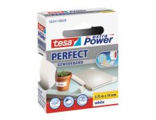 Tesa extra Power Perfect - Ruban adhésif en toile - 19 mm x 2.75 m - blanc