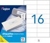 Apli Agipa - 1600 Étiquettes adhésives blanches multi-usages - 105 x 37 mm - coins droits - réf 119012