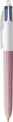 BIC 4 Couleurs WOOD - Stylo à bille 4 couleurs - corps rose