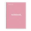 Notebook Emotions, Couverture souple, A4, lignes horizontales 7 mm, 120 feuilles de 5 couleurs, Miquelrius, Rose.