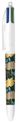 BIC 4 Couleurs Décors Flower Stylo-Bille Rétractable et Rechargeable Pointe Moyenne (1,0 mm)