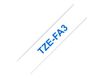 Brother TZeFA3 - Ruban d'étiquettes textile auto-adhésives - 1 rouleau (12 mm x 3 m) - fond blanc écriture bleu