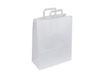 50 Sacs cadeau kraft - poignées plates - 18 cm x 8 cm x 22 cm - blanc