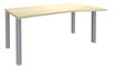 Bureau Vague EXPRIM - L140 cm - Retour droite - Plateau imitation Erable - Pieds alu