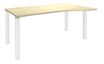 Bureau Vague EXPRIM - L160 cm - Retour droite - Plateau imitation Erable - Pieds blanc