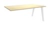 Bureau simple STEELY - L180 cm - Bureau suivant - Pieds blanc - plateau imitation Erable