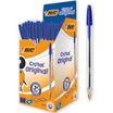 BIC Cristal - 50 Stylos à bille - bleu - 1 mm - pointe moyenne