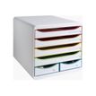 9002493312913-Exacompta Black Office - Module de classement 6 tiroirs - blanc/arlequin-Angle gauche-2