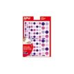 Apli - 6 feuilles gommettes rondes - rose/lilas