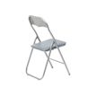 3760185028943-Chaise pliante JUNY - assise et dossier recouverts de PVC - Gris-Arrière-1