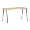 3483600875426-Bureau YES ! - 180 cm - Pieds arches fixes gris - Chêne-Angle gauche-0