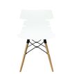 Chaise TESS - pieds bois et acier noir - blanc