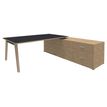 3253310171817-Bureau WOODY Manager - L210 x P100 x H72,5 cm - console retour à droite L200 x P60 cm - pieds carbone - plateau carbone-P_400001888_1-0