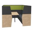 3253310169982-Box acoustique IN'TEAM - L210 x H 150 x P170 cm - 6 places avec table - structure chêne clair et car-P_400001894_1-0