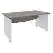 3253310175006-Bureau droit DUAL - L140 - Pieds blanc - plateau imitation Chêne gris-P_400008998_1-0