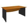 Bureau droit DUAL - L160 - Pieds Anthracite - plateau imitation Merisier