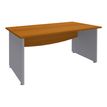 Bureau droit DUAL - L160 - Pieds Alu - plateau imitation Merisier