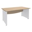 3253310175143-Bureau droit DUAL - L180 - Pieds blanc - plateau imitation Chêne clair-P_400009022_1-0