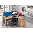 3253310106635-Bureau compact à droite DUAL - L160 cm - Pieds alu - plateau imitation Hêtre (Pieds de renfort ou caisson bout de bureau obligat-P_400009047_3-1
