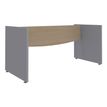 3253310175334-Bureau compact à gauche DUAL - L160 cm - Pieds Anthracite - plateau imitation Chêne clair (Pieds de renfort ou caisson bout de bureau obligat-P_400009057_5-3