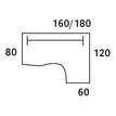 3253310175488-Bureau compact à droite DUAL - L180 cm - Pieds blanc - plateau imitation Merisier (Pieds de renfort ou caisson bout de bureau obligat-P_400009085_2-1
