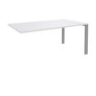 Bureau simple IRIS - L140 cm - Plan suivant - Pieds aluminium - plateau Blanc perle