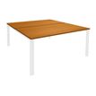 0404000121749-Bureau Bench IRIS - L140 cm - Plan de départ - Pieds blanc - plateau imitation Merisier-P_400012174_1-0