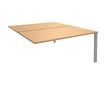 Bureau Bench IRIS - L180 cm - Plan suivant - Pieds aluminium - plateau imitation Hêtre