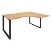 0404000123163-Bureau compact LOFTER - L160 cm - Retour à droite - Plateau imitation Hêtre - pied Carbone - (pied de renfort obligat-P_400012316_1-0
