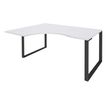 0404000123262-Bureau compact LOFTER - L160 cm - Retour à gauche - Plateau Blanc - pied Carbone - (pied de renfort obligat-P_400012326_1-0