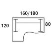 0404000123507-Bureau compact LOFTER - L180 cm - Retour à gauche - Plateau Blanc - pied Carbone - (pied de renfort obligat-P_400012350_2-2