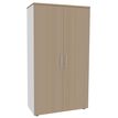 0404000124108-Armoire haute IRIS - H180 x L80 x P47 - 2 portes - Corps Blanc perle - Dessus et portes im-P_400012410_1-0