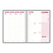 3147280123597-Agenda spiralé à élastique Flowers - 1 semaine sur 2 pages - 15 x 21 cm - rose - Oxford--4