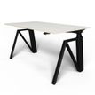 Bureau THEODORE  L160 - pieds noir - plateau Blanc laqué