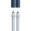 Schneider Paint-It 040 - pack de 2 cartouches de recharge Twin marker - 1 pointe ogive + 1 pointe pinceau - gris-bleu