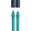 Schneider Paint-It 040 - pack de 2 cartouches de recharge Twin marker - 1 pointe ogive + 1 pointe pinceau - turquoise foncé