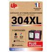 3584770130237-Cartouche compatible HP 304XL - Pack de 2 - noir, cyan, magenta, jaune - Uprint--0