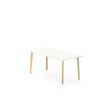 Table de réunion ROBIN - L200 x P100 x H73,5  cm - plateau blanc - pieds en hêtre massif